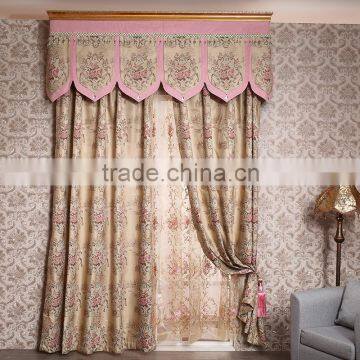 European style 100% polyester jacquard fabric drapery curtain