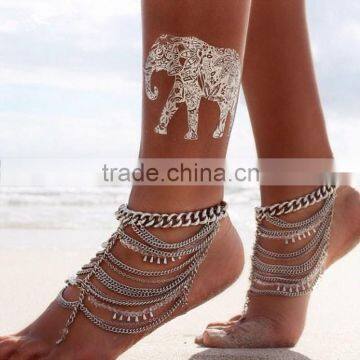 Beach barefoot sandals multilayer water drop anklets