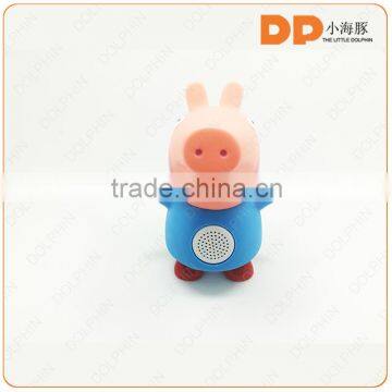 2015 new wireless mini cartoon cute pig bluetooth speaker for mobile phone