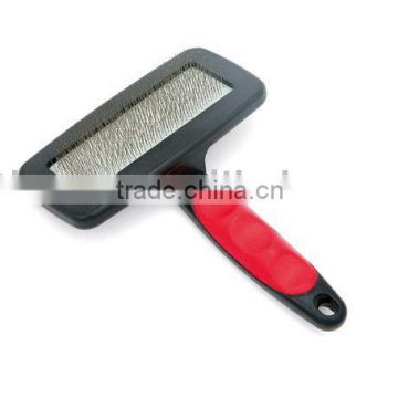 pet brush/pet Stainless steel needle brush/tpr handle