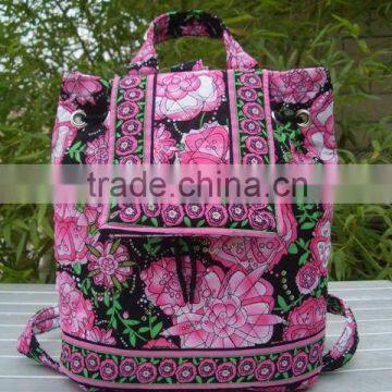 Z259 Quilted Cotton Backpack drawstring backpack
