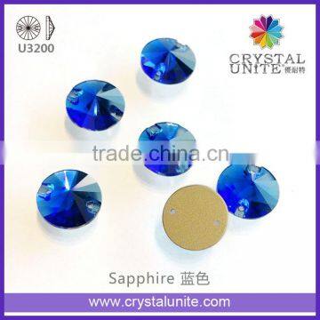 Sapphire Glass Sew on Rhinestone Flat back U3200