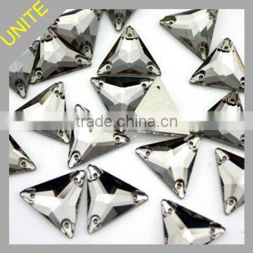Wholesale Triangle Sew-on Rhinestone for clothing Black Diamond U3270