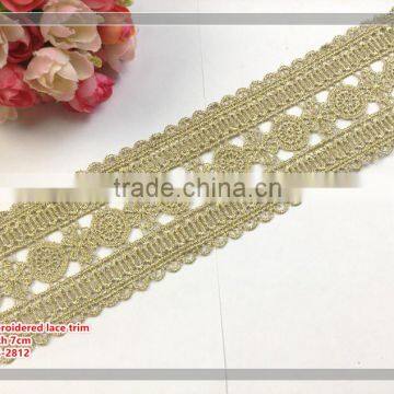 the high quality golden color lace trim