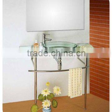 Tempered Glass Basin and Glass Table Vanity for Sale photo-5