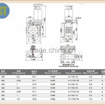 Elevator/Lift Geared Traction Machine YJ140 photo-2