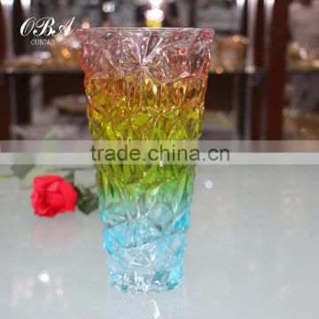 Colorful cone glass vase,Wholesale cheap vase