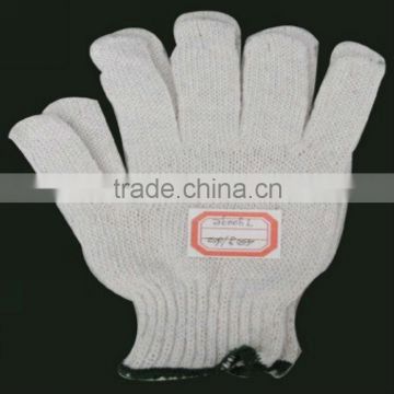 Cotton Men's Knit Glove Sewn Label Dot Labor Glove Color Hem dot Glove Construction NaturaI White Factory Knit Work Glove