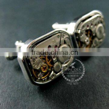 14x19mm Vintage Style Steam Punk Watch Movement Rhodium Fashion Cuff Link 6600035 photo-3