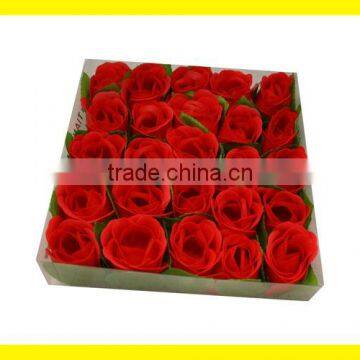 15 flowers soap in square box,red flower paper soap