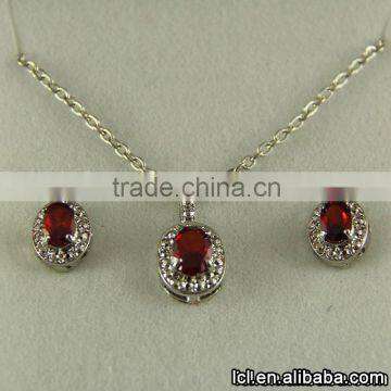 Fancy Imitation ruby necklace sets, light weight Imitation diamond necklace set wholesale