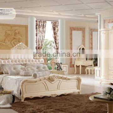 Luxury French Fancy Antique Design Bedroom Furniture Sets With Solid Wood Wardrobe photo-6