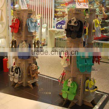 Shoe store using cardboard hook display for slippers/slipper display stand, Cardboard Display, Pop Display,