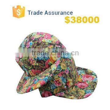 2015 Hot Sale Hip Hop 5 Panel Cap Camp Cap Women and Men Floral Blank Snapback Hat photo-2