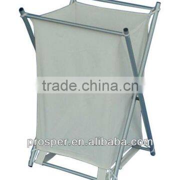 Square fabric laundry hamper with wire frame