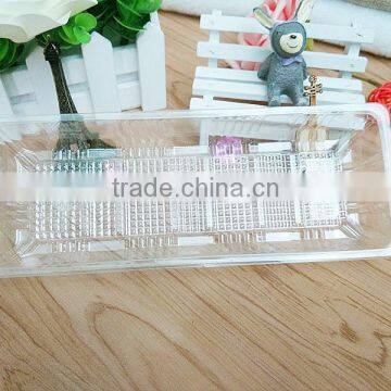 New disposable BOPS clear plastic large trays for Baguette, long cakes