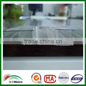 Sunshade material Polycarbonate profile U&H online.PC accessories & connector.PC profile H&PC-U connector for shelter builing.