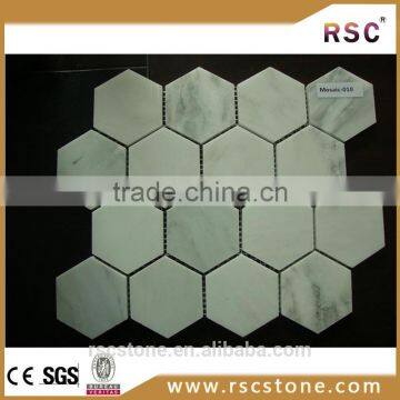 Round white marble 4mm thickness marble mosaic tile