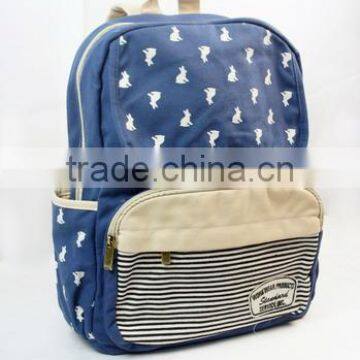 New Style Fashionable Canvas Zip Bohemia Boho Style Backpack School College Laptop Bag for Teens Girls Students, Blue