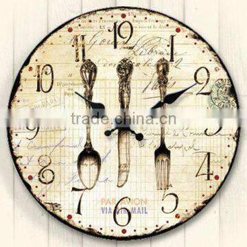 Cheapest!Small Vintage Decorative MDF Wall Clock Wooden Wall Clock