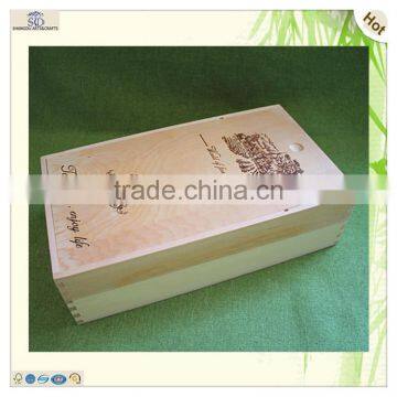 Packing 2 Bottles Slide Wood Beer Wine Box photo-2