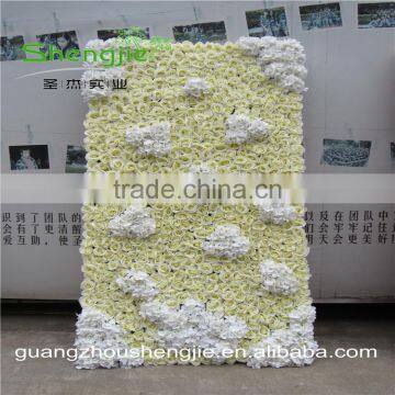 SJLJ013440 High Quality Artificial Flowers Wall / Wedding Backdrop Artificial Flowers Wall photo-3