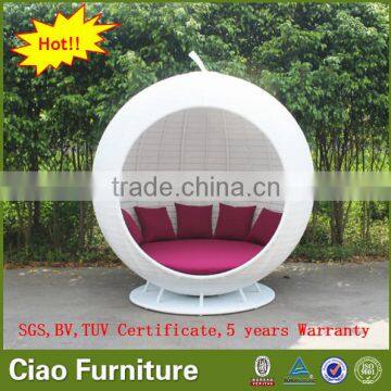 Modern garden furniture wicker white apple sunbed outdoor