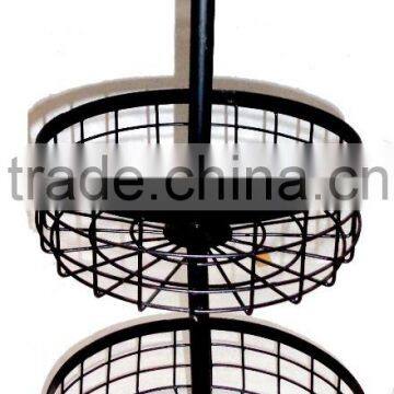 METAL BLACK COATED 2 TIER WEDDING FRUIT VEGETABLE GIFT BASKET photo-3