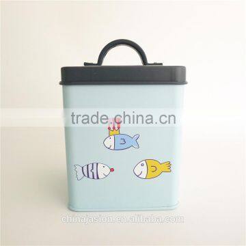 Set of 5pcs Metal Dog Dry Food and Bird Pet Treats Storage Canister Tin Box photo-5