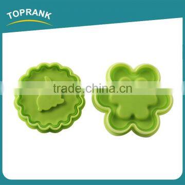 Toprank Custom Rabbit And Flower Shaped 2pcs 3D Cookie Press Plunger Cookie Stamp Plastic Mini Cookie Cutter Set With Handle photo-2