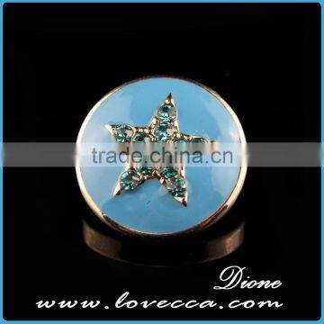 Hot Sale Snap Buttons Necklace Round With Rhinestone Necklace photo-4