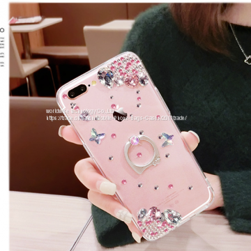 Silicone Cell Phone Case Diamond Mobile Phone Cases for IPhone7/7Plus/6/6s/6plus/6splus Tpu Soft Case With Ring Holder photo-5