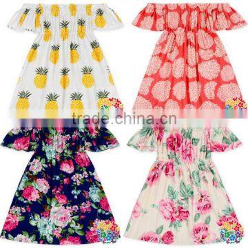 2017 smocked baby girls slip summer floral dress