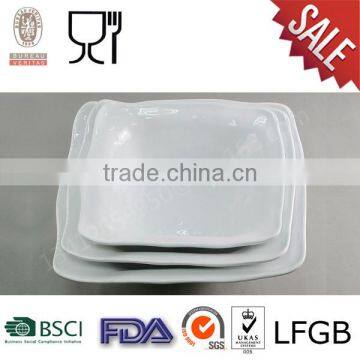 Solid white color square melamine bowl