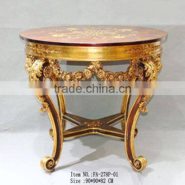 Factory hot sale polyresin glass top table/center table/round table