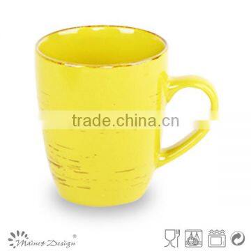 Antique Orange Color Glazed Stoneware China Ceramic Mug photo-3