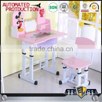 Nursery School Furniture Children Desk and Chair Study Table for Kids Cartoon Picture Metal Kid Table photo-3