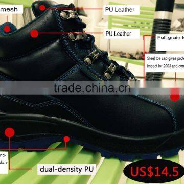 PU Leather Buffalo Leather Waterproof high quality safety shoes