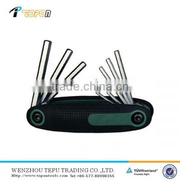 Various size folding cr-v hex key socket wrench set made by Tepu in China