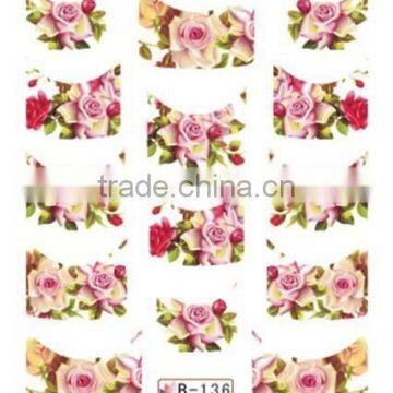 French Half Watermark Fiower Painting Nails Stick ,DIY Fashion Nail Art photo-5