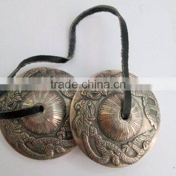 Best-selling Handmade in Nepal Meditation TibetanDragon Design Tingsha Cymbals