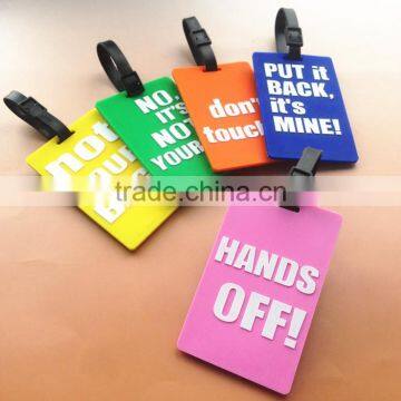 Silicone PVC Luggage Tags Business Card Holder Travel ID Bag Tag in Many Color Options