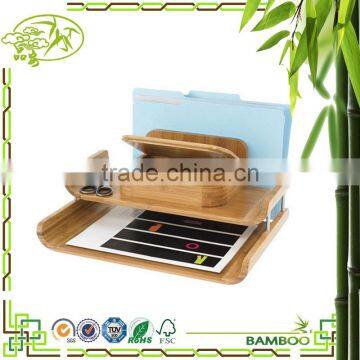 Aonong Customizable Bamboo Desktop Organizer with Trays