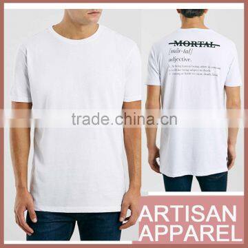 Plain Men White T shirt With Picture Printed in back word printing t shirt for man