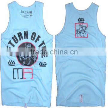 100% cotton round neck sleeveless men's tank tops