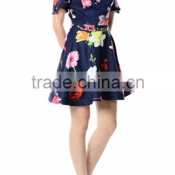 Guangzhou Clothes Flare Dress off Shoulder Fashion Boutique Dress photo-2