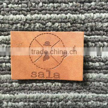 Custom leather patch, debossed leather label made in China