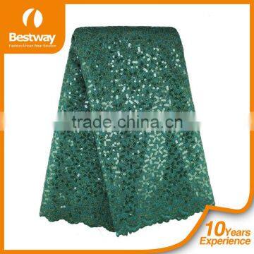 2015 product pearl beads embroidery design african double organza lace fabric organza women lace fabric army green for party