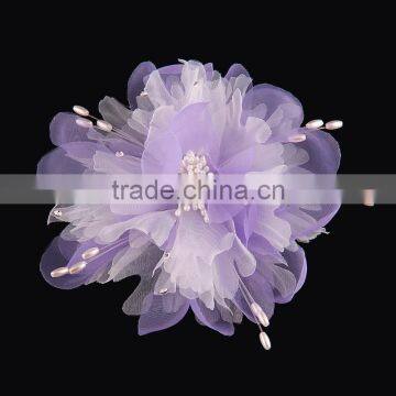 Handmade Silk Yarn Flower Brooches,fabric Flowers Headwear,girls Jewelry Skirt Brooch photo-2