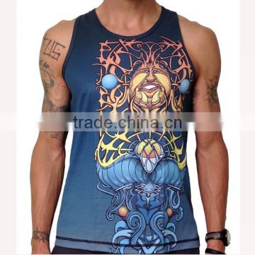 personalised custom sublimation printed tank top for men